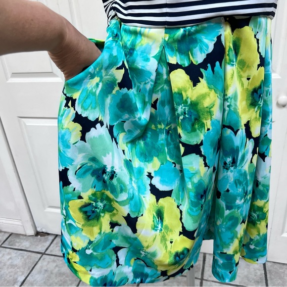 Madison Leigh Floral/Stripes Dress Size 14 - Picture 2 of 15